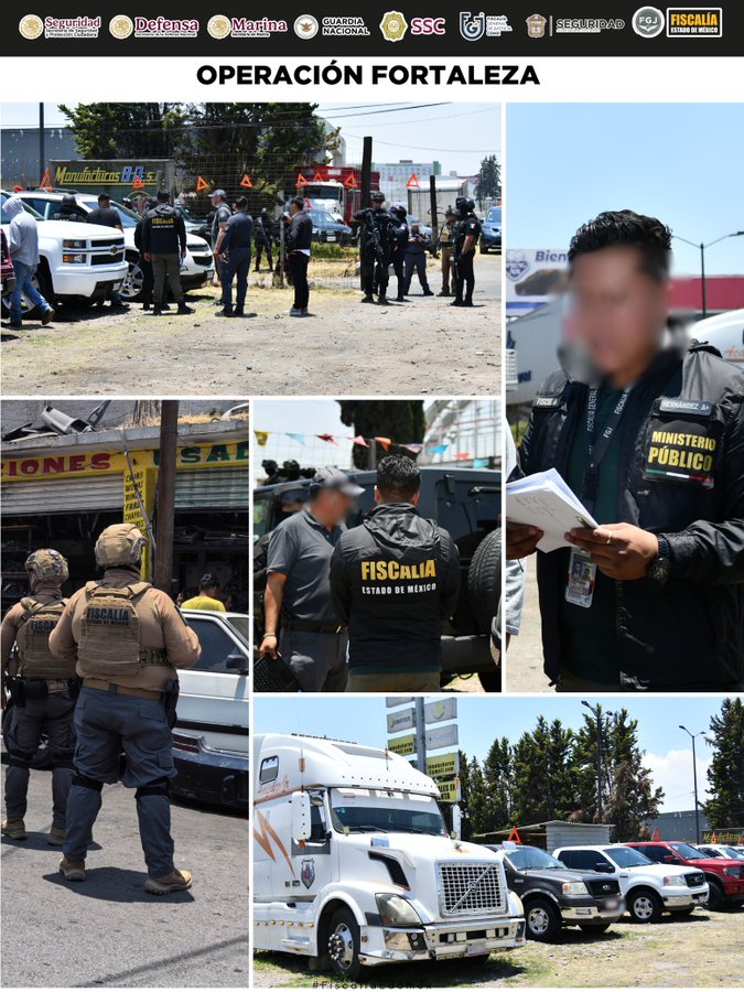Despliega FGJEM «Operación Fortaleza» contra el robo de autopartes; 80 cateos en 17 municipios