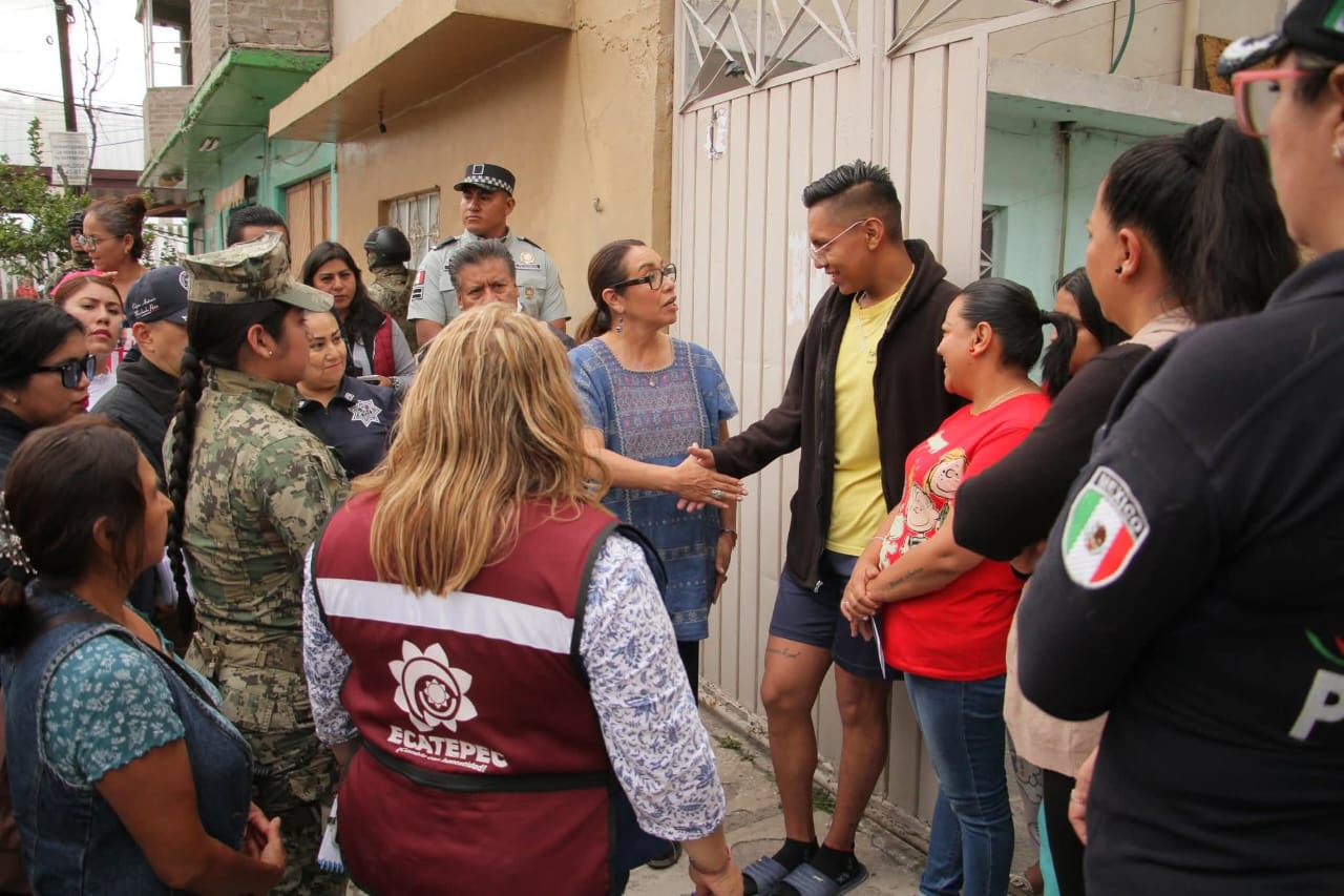Alcaldesa de Ecatepec recorre calles con Marina y Guardia Nacional