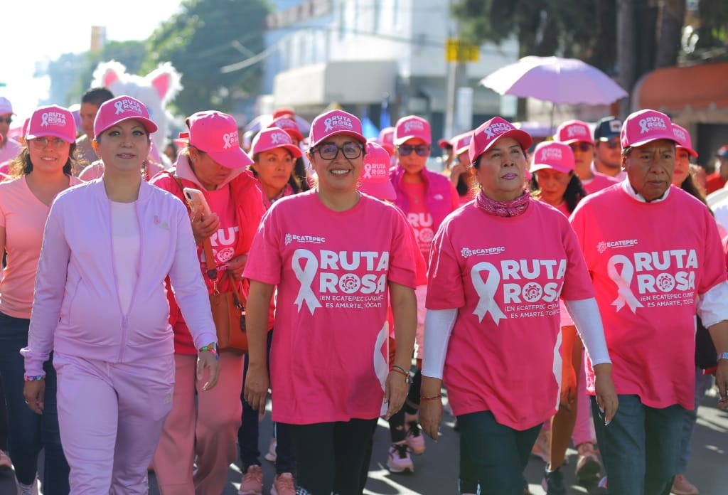 Arranca la Ruta Rosa en Ecatepec con la Caminata Estatal de Prevención del Cáncer de Mama
