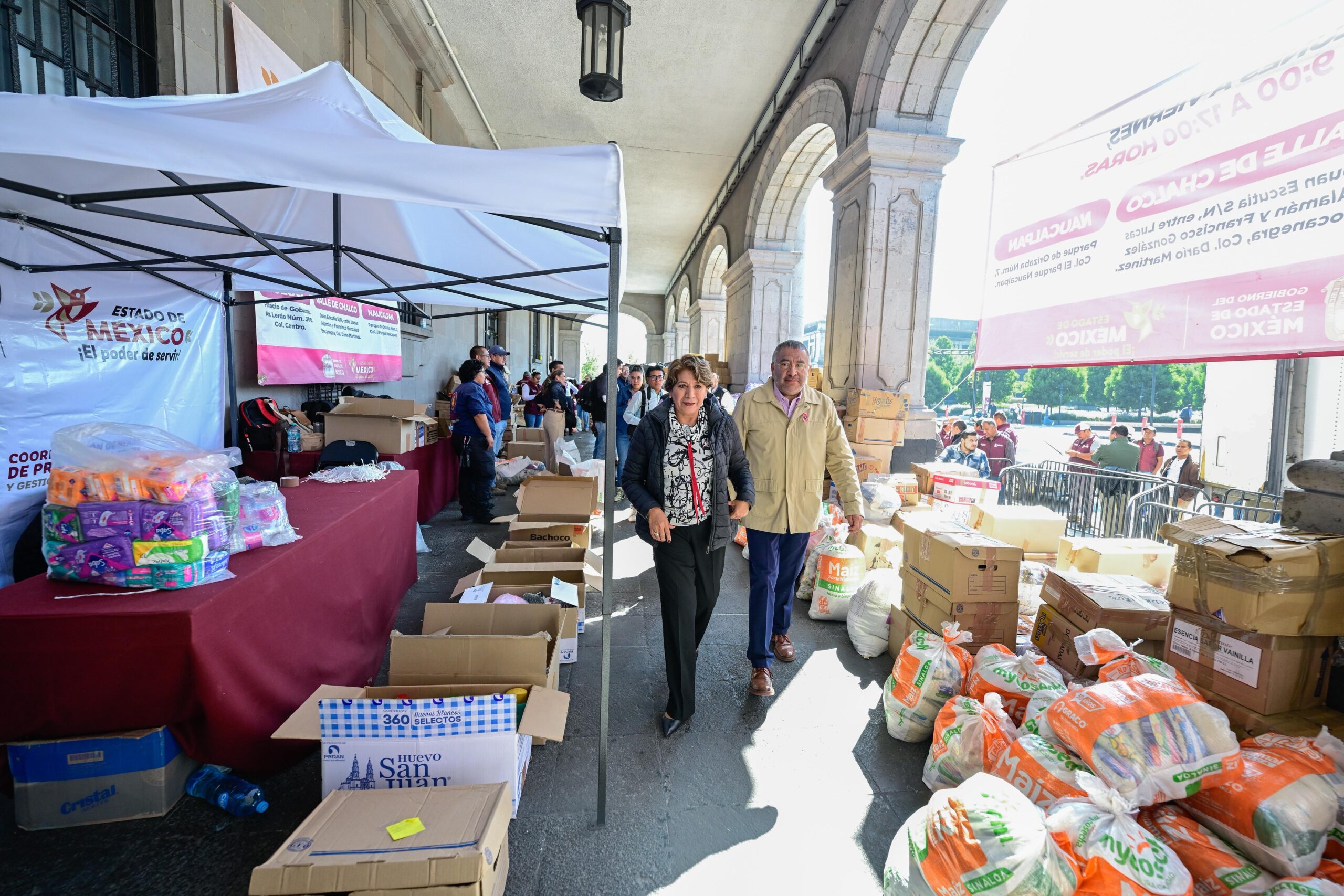 Envía Edomex 358 toneladas de ayuda humanitaria a Hidalgo; se alistan cargamentos para Veracruz