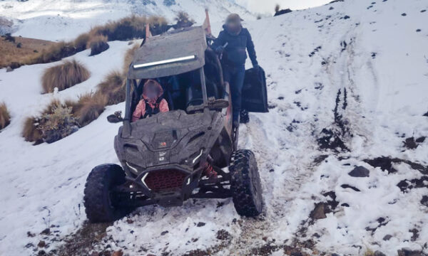 Detienen a un sujeto por ingresar sin autorización a la zona alta del Nevado de Toluca con unidad todo terreno