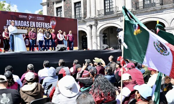Encabeza gobernadora Delfina Gómez  Asamblea por la Defensa de la Soberanía Nacional en Toluca