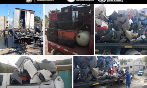 Decomisa Fiscalía Edomex más de 30 toneladas de autopartes en predio de Chimalhuacán