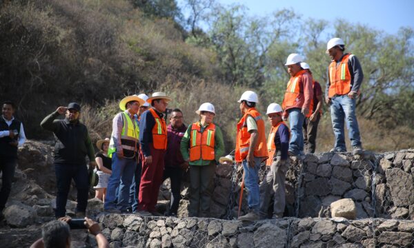 Ecatepec construye una presa de gavión en San Andrés de la Cañada para evitar inundaciones