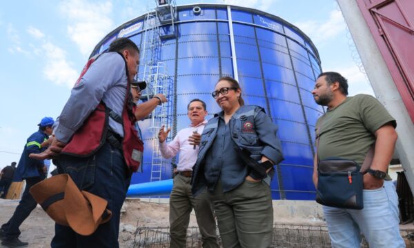 Supervisa Azucena Cisneros Tanque Maestro de Ciudad Cuauhtémoc  para mejorar dotación de agua a Ecatepec