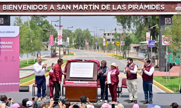 Reinauguran avenida Tuxpan en San Martín de las Pirámides, luego de trabajos de rehabilitación