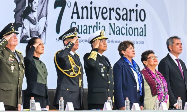 Sheinbaum y Delfina Gómez conmemoran en Huehuetoca el Séptimo Aniversario de la Guardia Nacional