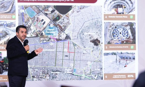 Van al 90 por ciento las obras para evitar inundaciones en el Oriente del Edomex: Conagua